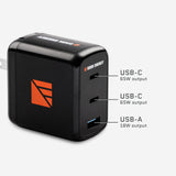 65W AC Wall Adapter - rear view | Silarius