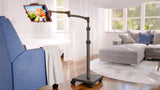 LEVO G2 Deluxe Tablet Floor Stand - Adjustable Height 30'-56', 5-Axis Arm, Universal Fit for iPad, ... - rear view | Silarius