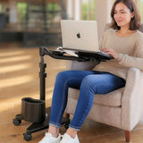 LEVO G2 Deluxe Rolling Laptop Stand WITH Mouse Tray 33801 - rear view | Silarius