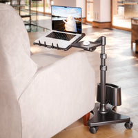 LEVO G2 Deluxe Rolling Laptop Stand WITH Mouse Tray 33801 - front view | Silarius