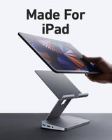 Anker 551 USB-C Hub (8-in-1, Tablet Stand) - side view | Silarius