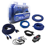 8-GA Amplifier Installation Wiring Kit - Blue - front view | Silarius