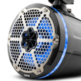 NXL 8" Neodymium Marine and Powersports Towers with Built-in Passive Radiator, 1" Driver and LED RGB Lights 180 Watts Rms