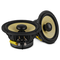 DXQ 6.5' 2-Way Coaxial Speaker with Yellow Straw and Composite Foam Cone | 150W RMS 4-Ohm - front view | Silarius