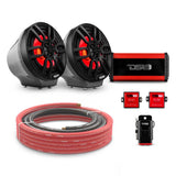 6.5' Loaded Flat Mount Speaker Pods with Amplifier, Installation Kit and RGB LED Lights, Package ... - detail view | Silarius