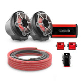 6.5' Loaded Flat Mount Speaker Pods with Amplifier, Installation Kit and RGB LED Lights, Package ... - detail view | Silarius