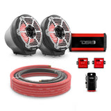 6.5' Loaded Flat Mount Speaker Pods with Amplifier, Installation Kit and RGB LED Lights, Package ... - detail view | Silarius