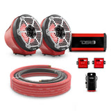 6.5' Loaded Flat Mount Speaker Pods with Amplifier, Installation Kit and RGB LED Lights, Package ... - detail view | Silarius