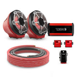 6.5' Loaded Flat Mount Speaker Pods with Amplifier, Installation Kit and RGB LED Lights, Package ... - detail view | Silarius