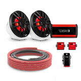 6.5' Loaded Flat Mount Speaker Pods with Amplifier, Installation Kit and RGB LED Lights, Package ... - detail view | Silarius