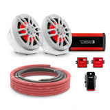 6.5' Loaded Flat Mount Speaker Pods with Amplifier, Installation Kit and RGB LED Lights, Package ... - detail view | Silarius