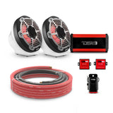 6.5' Loaded Flat Mount Speaker Pods with Amplifier, Installation Kit and RGB LED Lights, Package ... - detail view | Silarius