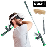 DriVR Elite Chrome - Stepped Steel Weighted Golf Club - Compatible with Quest 2, 3/3s, and Pro - front view | Silarius