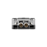 DS18 FDG1224AFS-80A ANL Fuse Holder and Distribution Block 0GA In - 2x4GA Out with Voltmeter - side view | Silarius