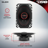 GEN-X 4x6 2-Way Coaxial Speakers 45 Watts Rms 4-Ohm - detail view | Silarius
