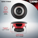 GEN-X 10' Subwoofer 400 Watts Rms DVC 4-Ohm - detail view | Silarius