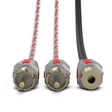 Level 3 RCA 100% Copper OFC Y Connector 1 FEMALE to 2 MALE - BLACK - RED - rear view | Silarius