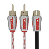 Level 3 RCA 100% Copper OFC Y Connector 1 FEMALE to 2 MALE - BLACK - RED - detail view | Silarius