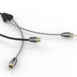 Level 3 RCA 100% Copper OFC Y Connector 2 FEMALE to 1 MALE - BLACK - RED - detail view | Silarius