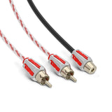 Level 3 RCA 100% Copper OFC Y Connector 2 FEMALE to 1 MALE - BLACK - RED - rear view | Silarius