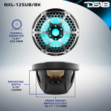 NXL 12' Marine Subwoofer with LED RGB Lights 350 Watts Rms SVC 4-Ohm - detail view | Silarius