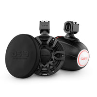 NXL 8' Compact Wakeboard Tower Speakers with Hybrid Mid-Range, Compression Driver Loudspeaker, RGB... - front view | Silarius