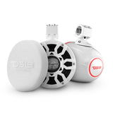NXL 8' Compact Wakeboard Tower Speakers with Hybrid Mid-Range, Compression Driver Loudspeaker, RGB ... - rear view | Silarius