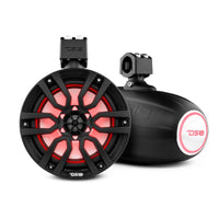 NXL 8' Marine Water Resistant Wakeboard Tower Speakers with Integrated RGB LED Lights 375 Watts - front view | Silarius