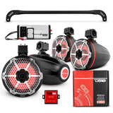 JL-TUBESOFT 4x 8' Marine Towers Speakers with RGB LED Lights, 4-Channel Marine Amplifier and AMPK... - detail view | Silarius