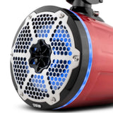 NXL 8" Neodymium Marine and Powersports Towers with Built-in Passive Radiator, 1" Driver and LED RGB Lights 180 Watts Rms