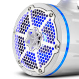 NXL 8" Neodymium Marine and Powersports Towers with Built-in Passive Radiator, 1" Driver and LED RGB Lights 180 Watts Rms