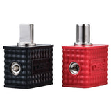 Dual 1/0-GA to 1/0-GA Amp Input Reducers with Offset Stub and Silicone Cover - BLACK/RED - rear view | Silarius
