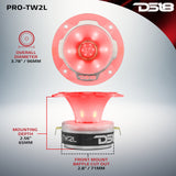 3.8' Super Bullet Tweeter 120 Watts 1' Aluminum 4-Ohm Vc with RGB LED Lights - detail view | Silarius