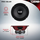 PRO-X 8' Mid-Range Loudspeaker 275 Watts Rms 4-Ohm - detail view | Silarius