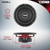 SRW Shallow-Mount 8' Subwoofer 150 Watts Rms SVC 4-Ohm - detail view | Silarius