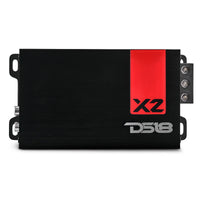 X 2-Channel Ultra Compact Class D Amplifier 2 x 140 Watts Rms @ 4-ohm - front view | Silarius