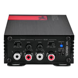 X 4-Channel Ultra Compact Class D Amplifier 4 x 70 Watts Rms @ 4-ohm - rear view | Silarius
