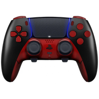 MODDEDZONE BLACK/RED PS5 DualSense Edge Custom Modded Wireless Controller - front view | Silarius