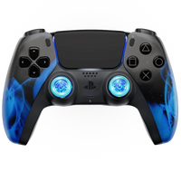 MODDEDZONE BLUE FIRE PS5 CUSTOM MODDED CONTROLLER - front view | Silarius