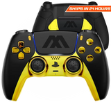 MODDEDZONE BLACK GOLD EXTREME PS5 SMART PRO CUSTOM MODDED CONTROLLER - front view | Silarius