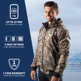 Shadow Men's Heated Hunting Hoodie - Available in Mossy Oak and Real Tree - detail view | Silarius