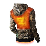 Shadow Women's Heated Hunting Hoodie - Available in Mossy Oak and Real Tree - rear view | Silarius