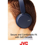 JVC HAS35BTA On-Ear Wireless Bluetooth Headphones with Microphone (Blue) - side view | Silarius