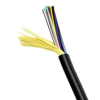 Hubbell HFCD14024R4BK HFCD14 Series Indoor/Outdoor Tight Buffer, 24 Strand, Riser Fiber Optic Cable, OM4, MM, Black Jacket