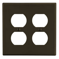 Hubbell P82 Wallplate 2-Gang Duplex, Brass