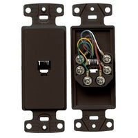 Hubbell NS771 Plate Frame with Jack, 6-Position 6- Conductor, Screw Terminal, Brown