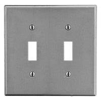 Hubbell PJ2GY 2-Gang Wall Plate, Gray