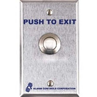 Alarm Controls by ASSA ABLOY TS-12T302 Alarm Controls TS-12T302 Vandal Resistant Request to Exit Station with Timer, 3/4" Push Button, Weatherproof, Single Gang, 430 Stainless Steel