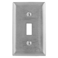 Hubbell SSJ1 Wallplate, Jumbo, 1-Gang, Toggle, Stainless Steel