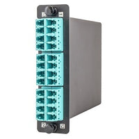 Hubbell OCLCQG4H4 Fiber Cassette, High Density-H4, LC Multimode, OM4, 24-Fiber, Aqua
